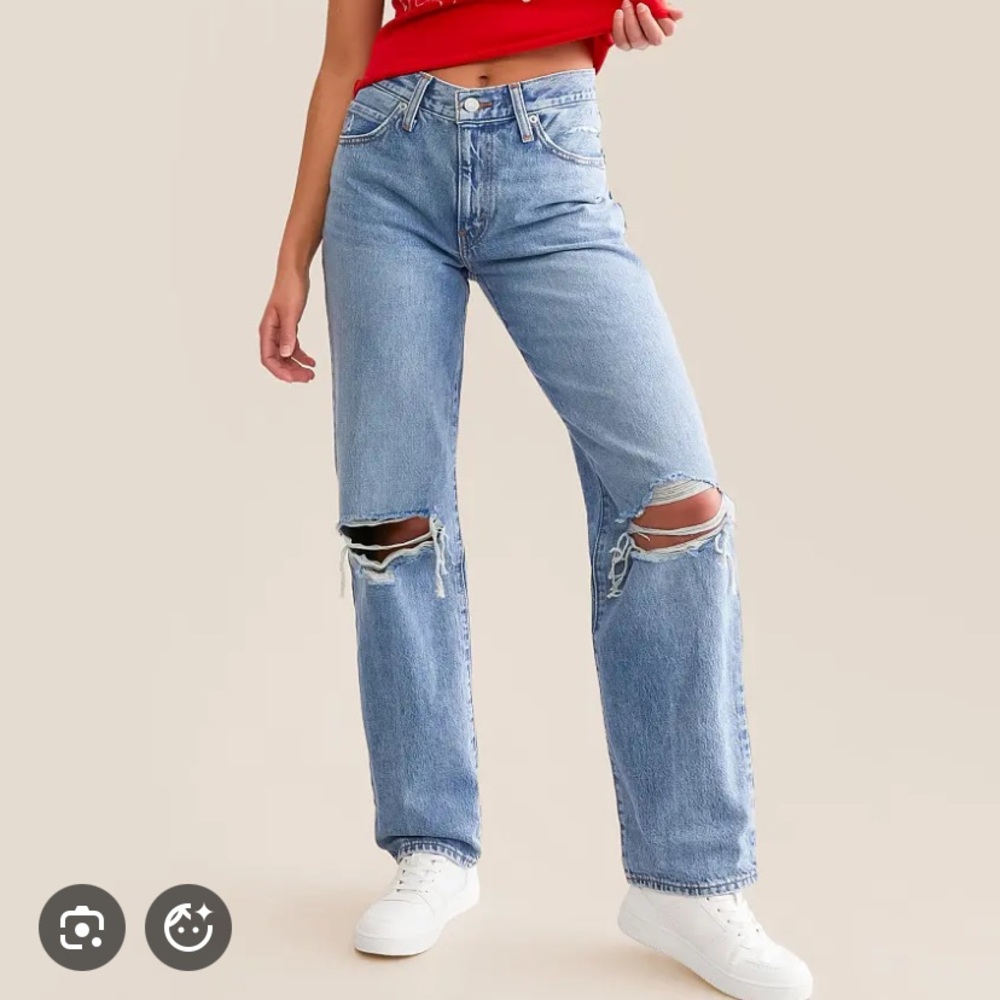 Levi's Women's Light Blue Distressed Boyfriend Jeans